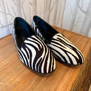 Jon Josef Zebra Stripe Pony Hair Loafers Size 8 EUC